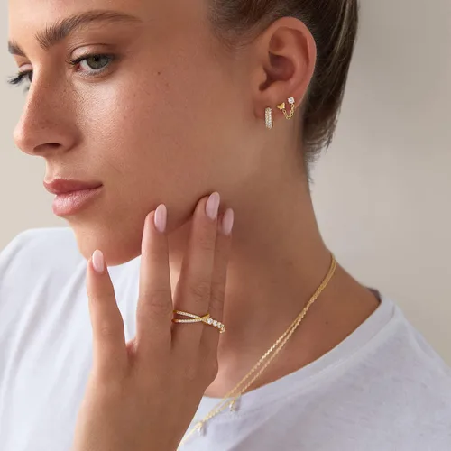 Vista 3 de PAVOI 14K Gold Earrings Connector Chain for Women Convertible Dangle Chain for Double Piercings