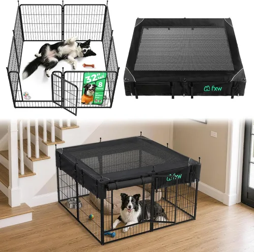 Vista 22 de FXW Rollick - Corralito para perros para patio, campamento con casa rodante, patentado, 24 pulgadas, 2 paneles Fácil instalación, resistente
