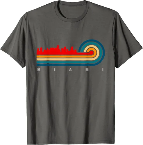 Vista 69 de Camiseta Retro City of Miami Florida, Negro