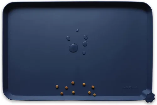 Vista 36 de Hoki Found - Bandeja de silicona para comederos de perros y gatos, tapetes impermeables para comida y agua, color caramelo
