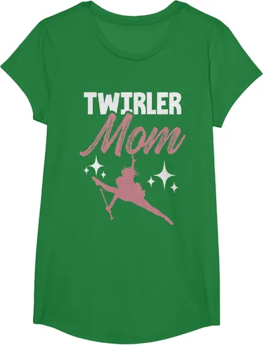 Vista 47 de Twirler Mom Baton Twirl Mother Majorette Twirling Camiseta, Negro, S