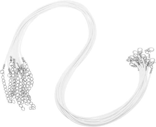 Vista 73 de MECCANIXITY 10 cordones de collar encerado de 18 pulgadas, cadena de collar a granel con cierre de 0.059 in de cuerda de cuero encerado para hacer