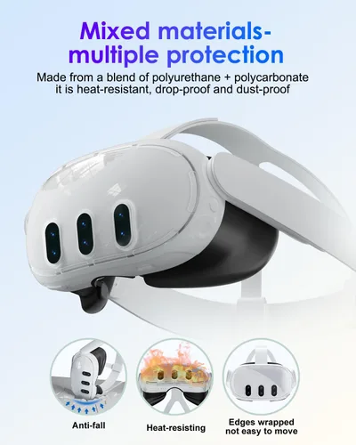 Vista 5 de OLCLSS Accessories for Meta Quest 3, VR Accessory Set for Quest 3, VR Accessories Included Transparent Shell Cover, Lens Tempered Glass Protector