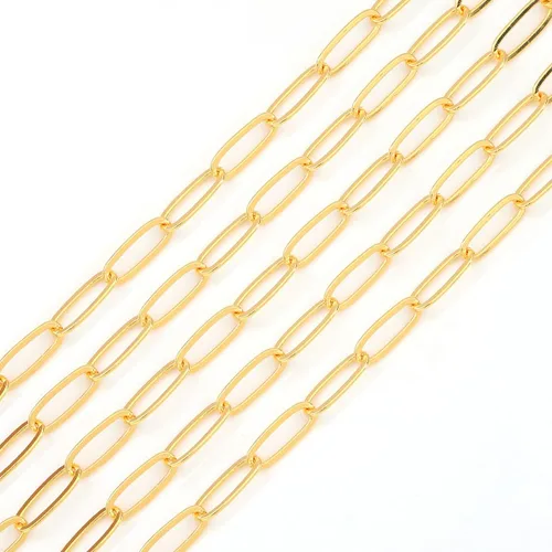 Vista 13 de BEADIA - Cadenas planas bañadas en oro de 18 quilates, 3 mm, 2 metros para la fabricación de joyas