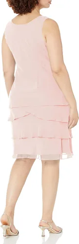 Vista 9 de S.L. Fashions Vestido de chaqueta escalonada adornado para mujer (Petite y Regular)