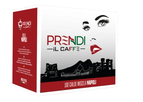 Vista 7 de PRENDI Miscela Napoli Cápsulas de café expreso de una sola porción, mezcla auténtica con sabor refinado, carácter potente y aroma intenso, tostado