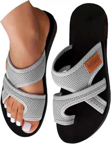 Vista 12 de Sandalias ortopédicas para mujer, plataforma elegante, moderna, ortopédica, deslizantes, con cómodo soporte de arco