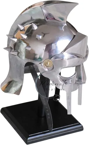 Vista 3 de Medieval Replicas Casco antiguo de metal gladiador Maximus Arena de tamaño completo