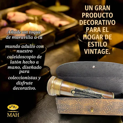 Vista 8 de Caleidoscopio de latón hecho a mano con memoria del tiempo a la próxima generación de aspecto vintage, caleidoscopios mágicos, colección educativa