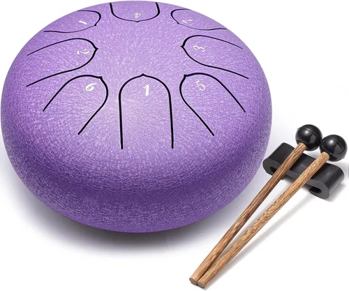 Vista 11 de Tambor de lengua de acero Lronbird de 6 pulgadas, 8 notas, estilo tambor de lluvia, regalo Calmante, relajación, meditación, educación
