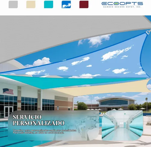 Vista 7 de ECOOPTS - Toldo parasol rectangular, tamaño 8 x 12 pies, impermeable, con protección UV, para patio al aire libre, pérgola, jardín trasero