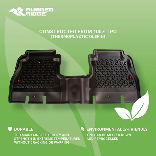 Vista 5 de Rugged Ridge Revestimientos de piso trasero para Jeep Wrangler TJ/LJ Negro 12950.10 Compatible con Jeep Wrangler TJ/LJ 1997-2006