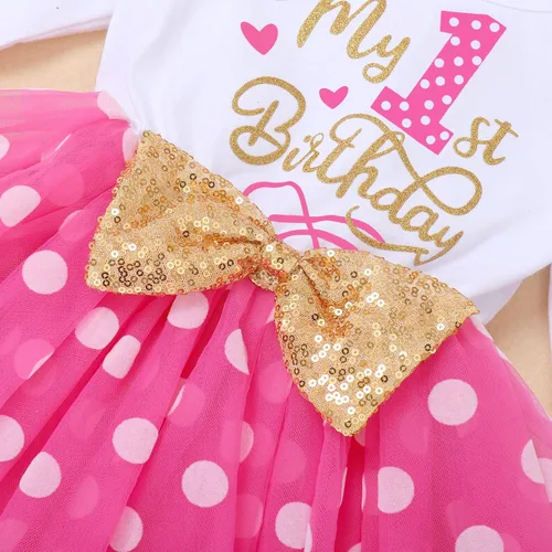 Vista 4 de ODASDO Vestidos de princesa de manga larga tutú de tul con lazo y lazo para niñas pequeñas