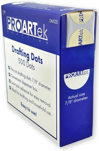 Vista 3 de Proartek PK00027 Modelo DM123 puntos de dibujo; 500 puntos de dibujo de 7/8 pulgadas de diámetro; adhesivo de baja adherencia; fácil de quitar,