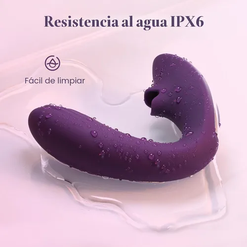 Vista 9 de Tracy's Dog Vibrador para lamer clítoris y punto G para mujeres, juguete sexual para adultos con control remoto con 7 modos de lamer la lengua y 10