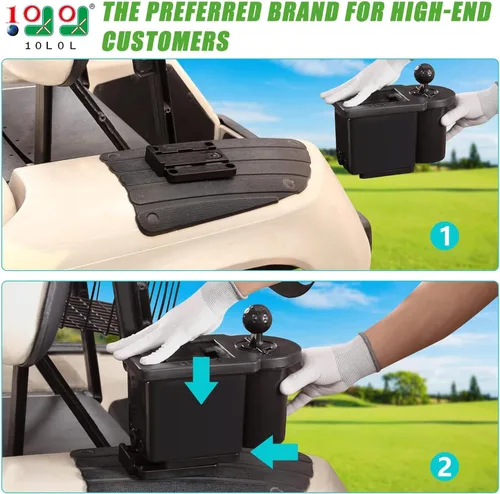 Vista 2 de 10L0L Limpiador de cabeza de palo de golf y pelota de golf 2 en 1 con soporte universal extraíble, se adapta a los modelos EZGO TXT RXV y Club Car