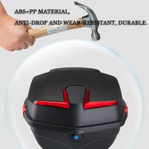 Vista 5 de Caja trasera de motocicleta con respaldo sellado e impermeable, doble capa de protección, almacenamiento de equipaje, funda superior para scooter