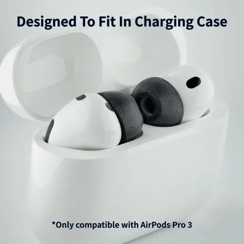 Vista 6 de Comply TrueGrip MAX Almohadillas de repuesto premium de espuma viscoelástica para Apple AirPods Pro Gen 3 Comodidad duradera, durabilidad MAX
