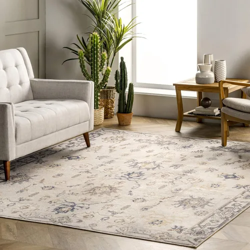 Vista 6 de nuLOOM August - Alfombra geométrica lavable, 5 x 8 pies, color beige