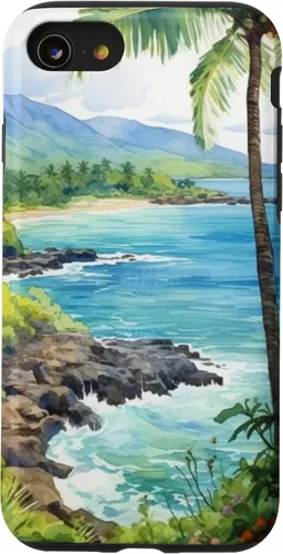 Vista 18 de Tropical Hawaii Forest Beach Ocean Art Aesthetic Case for iPhone 16