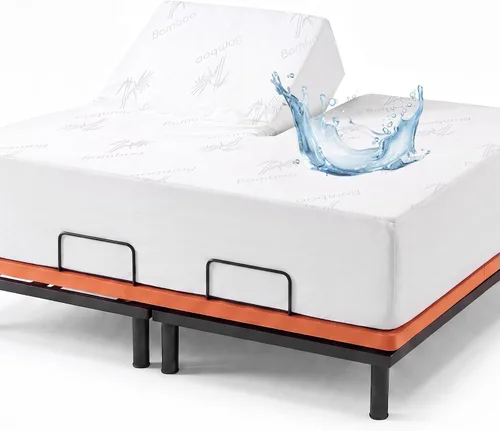 Vista 8 de Lysam Protector de colchón King, funda de colchón refrescante impermeable, 76 x 80 pulgadas, funda de cama silenciosa, transpirable, suave, lavable