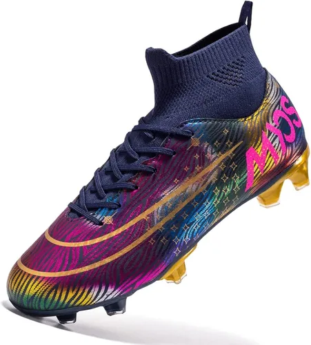 Vista 4 de Botas de fútbol para hombre zapatos profesionales con pinchos tenis deportivos de entrenamiento de fútbol para exteriores e interiores