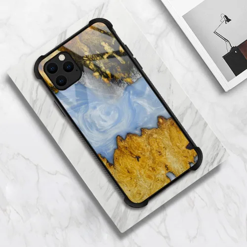 Vista 5 de Funda compatible con iPhone 13, fundas para mujeres y niñas, diseño de lujo, diseño de mármol natural de madera 004