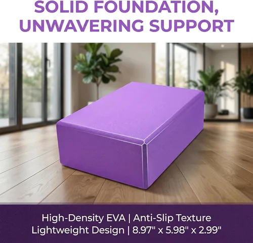 Vista 3 de Toyvian Bloque de EVA de alta densidad para yoga, antideslizante, ligero, para pilates, fitness, gimnasio, entrenamiento, estiramiento, 8.97 x 5.98