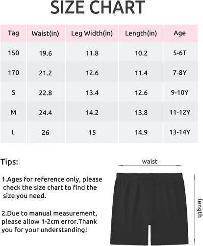 Vista 7 de Pantalones cortos de baile para niñas, pantalones cortos de ciclismo para niños, adolescentes, niñas, pantalones cortos de yoga con ruedas de 5 a 14