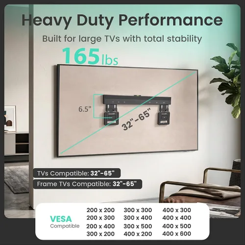Vista 2 de ynVISION.DESIGN - Soporte de pared para televisores de 32 a 65 pulgadas, compatible con marco Micro gap 0.37in low profile flush mount, fits most
