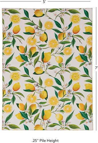 Vista 20 de Linon The Anywhere - Alfombra lavable Wesley marfil/amarillo, 5 x 7 pies Wesley Marfil y Amarillo