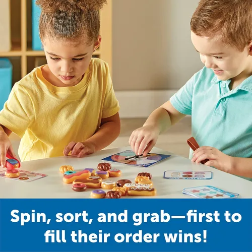 Vista 2 de Learning Resources Juego de motricidad fina para niños pequeños, juguetes de panadería, juegos de mesa, clasificación de colores, regalos para niños