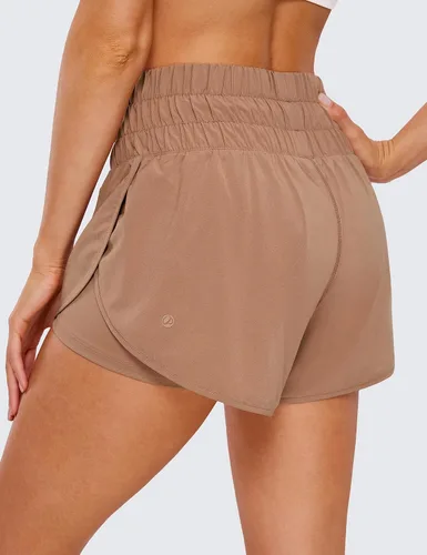 Vista 2 de CRZ YOGA Pantalones cortos de correr de cintura alta para mujer de 3 pulgadas, transpirables, para atletismo, tenis, gimnasio, entrenamiento