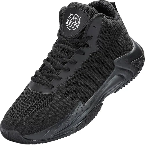 Vista 11 de Beita - Tenis de baloncesto para hombre, con parte superior alta, transpirables, antideslizantes Negro/Verde