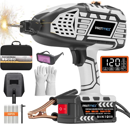 Vista 9 de Soldador portátil de mano, máquina de soldadura portátil de 110 V, inversor IGBT con 5 corrientes ajustables, pistola soldadora ARC se adapta a