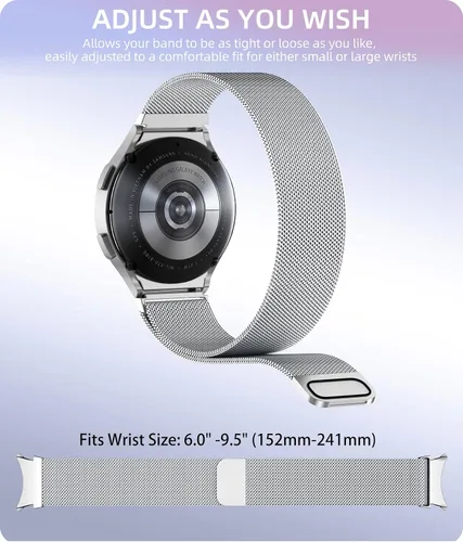Vista 6 de Zedoli Correas de metal sin brechas compatibles con Samsung Galaxy Watch 6/Watch 5/Galaxy Watch 4 Band 1.575 in 1.732 in/Galaxy Watch 5 Pro Band