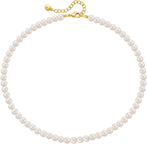 Vista 63 de Gargantilla con cuentas para mujer, chapada en oro de 18 quilates, gargantilla delicada para mujer