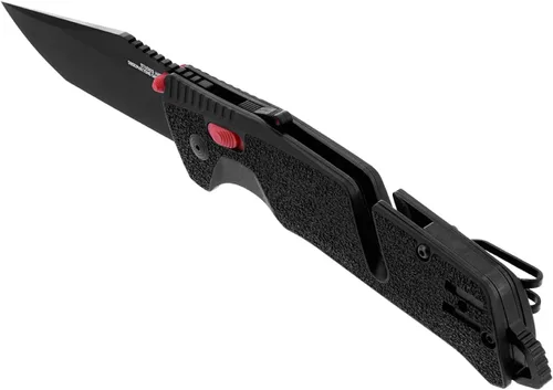 Vista 3 de SOG Trident at Ambidextrous Professional Tanto - Cuchillos plegables Hoja de acero inoxidable CRYO D2 tratada térmicamente de 3.75 pulgadas