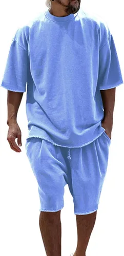 Vista 10 de Camisas hawaianas para hombre, manga corta, verano, casual, transpirable, clásica, holgada, pantalones cortos, trajes deportivos al aire libre