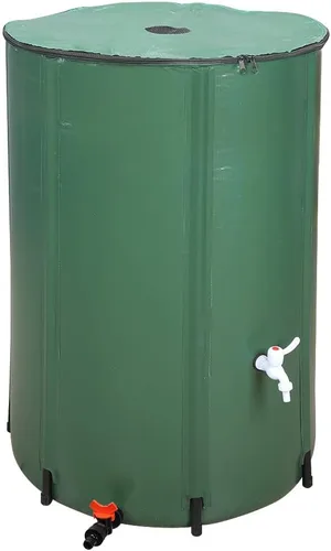 Vista 12 de Depósito de agua plegable de 50 galones, tanque de almacenamiento de agua portátil, sistema de recolección de agua de lluvia, contenedor de captador