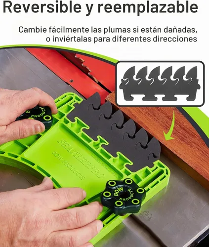 Vista 6 de BOW Products FeatherPRO FP1 - Guía de plumas para sierras de mesa, mesas de router y sierras de cinta - Plumas de EVA que reducen el retroceso