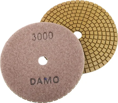 Vista 6 de DAMO Almohadilla de pulido de diamante de 4 pulgadas de arena húmeda 100 para granito concreto mármol encimera piso pulido
