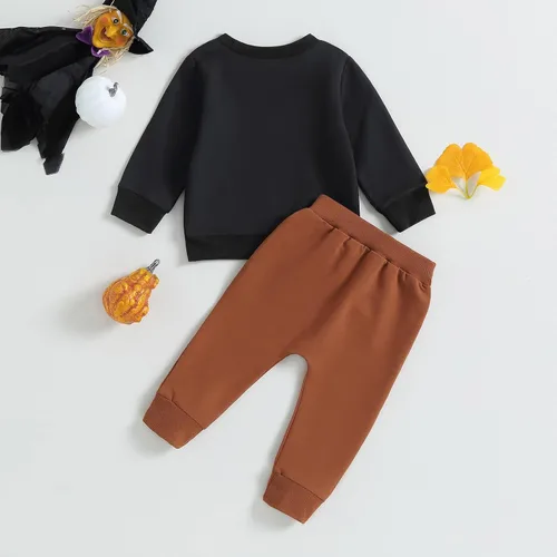 Vista 48 de Karwuiio Conjunto de disfraz de Halloween para bebé, sudadera de manga larga y pantalones para otoño