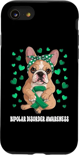 Vista 13 de Funda de concientización sobre el trastorno bipolar del guerrero superviviente de la cinta verde para iPhone 14