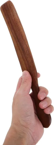 Vista 6 de Hemoton Espátula de mango largo de 11.02 pulgadas, utensilio de cocina de madera antiadherente, resistente al calor, herramienta para agitar