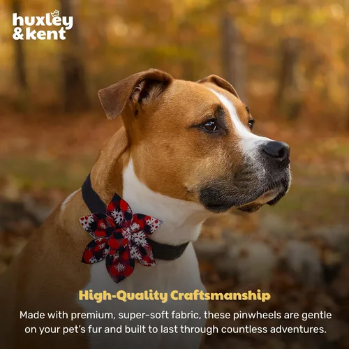 Vista 6 de Huxley & Kent Molinete para mascotas Buffalo & Snow (Pequeño) Accesorio de collar navideño para perros/gatos Accesorio de collar con moño