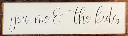 Vista 5 de BERANT Letreros de madera con texto en inglés «We Decided To Forever» para decoración del hogar, casa de campo, 4 x 16 pulgadas Letrero de madera_02