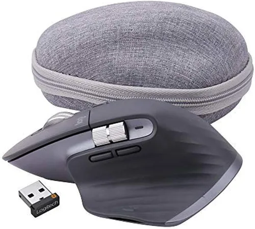 Vista 6 de Aenllosi - Carcasa rígida para ratón Logitech MX Master 4 MX Master 3, color gris Construcción de carcasa de EVA, diseño resistente al agua