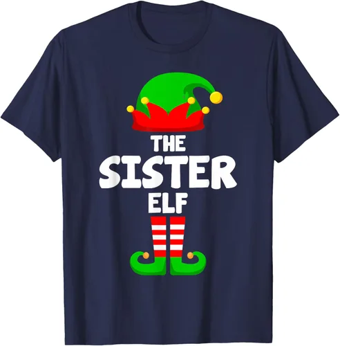 Vista 11 de Sister Elf Matching Family Christmas T-Shirt, Negro