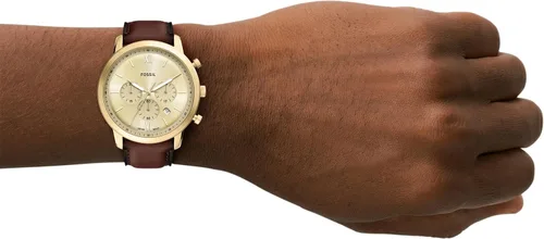 Vista 4 de Fossil Neutra Quartz Reloj cronógrafo de acero inoxidable y cuero para hombre
